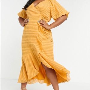 Mustard wrap dress